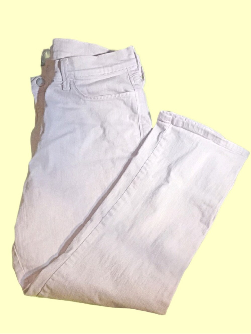 NYDJ LOS ANGELES White/Tan Straight Leg Jeans Lift Tuck Tech Women Size 16